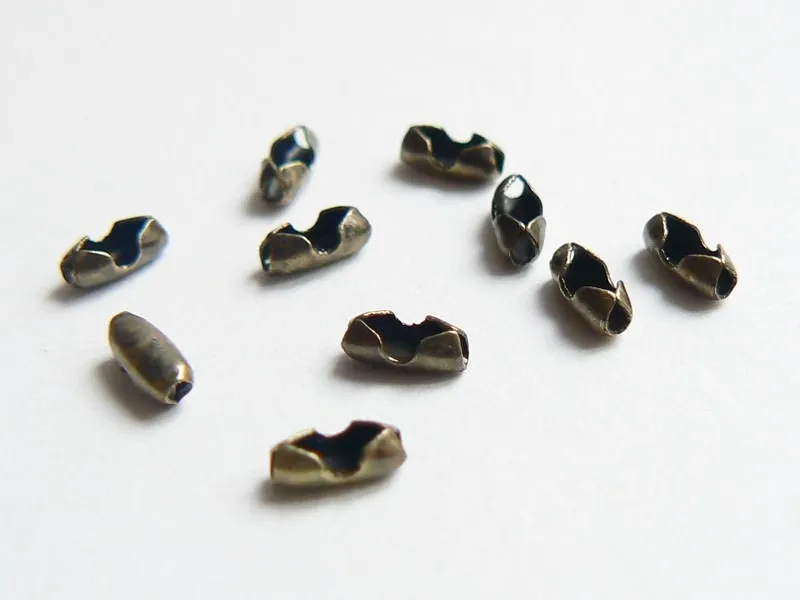 10 fermoirs pour chaine bille 1,5mm couleur bronze - Taille S