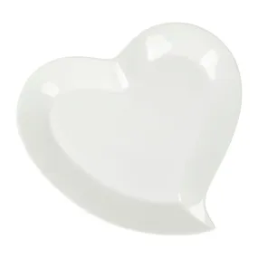 Assiette forme cœur porcelaine blanche 19x17cm 
