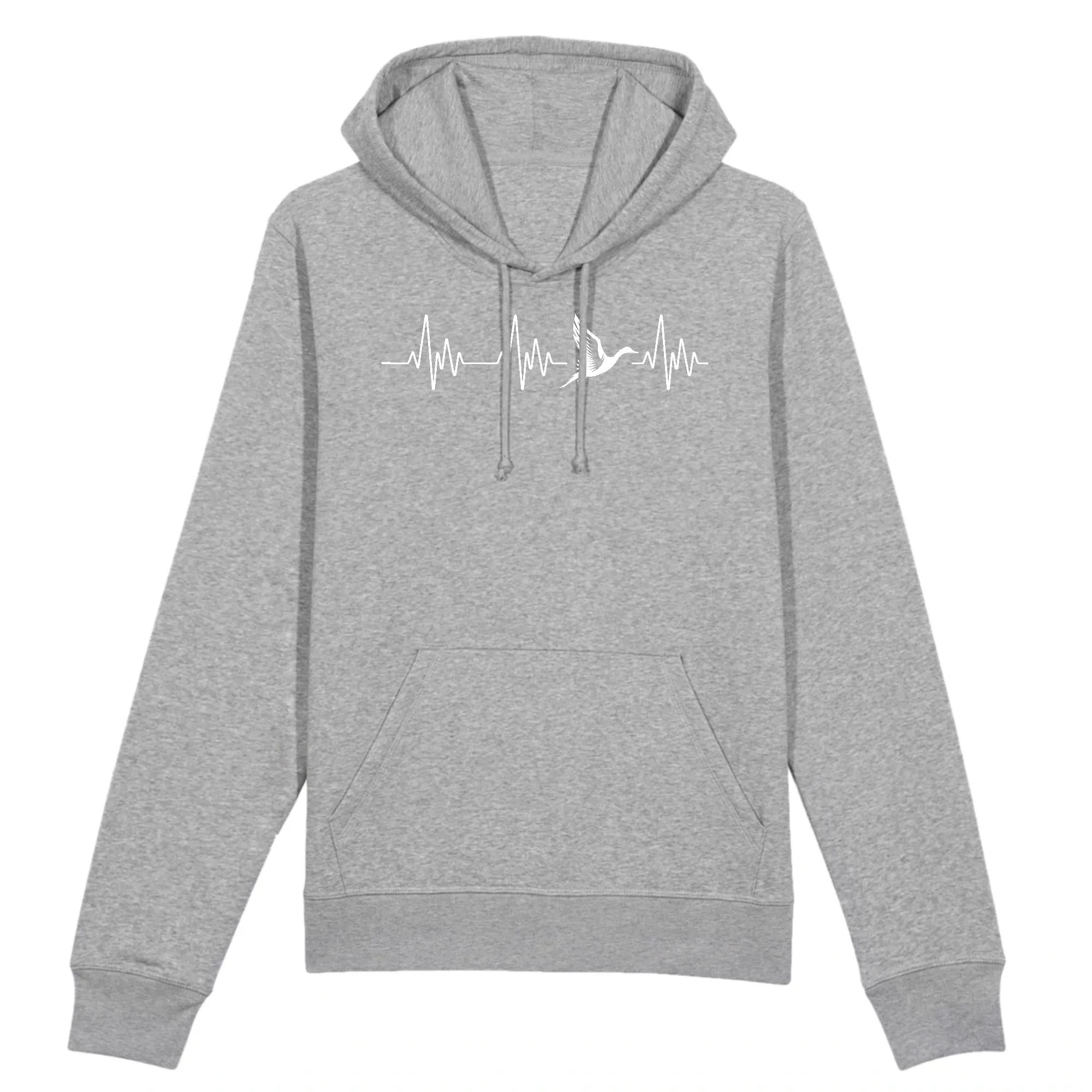 Battement de coeur canard / oie sauvage - chasse - Sweatshirt à capuche - Coton bio - imprimé FR