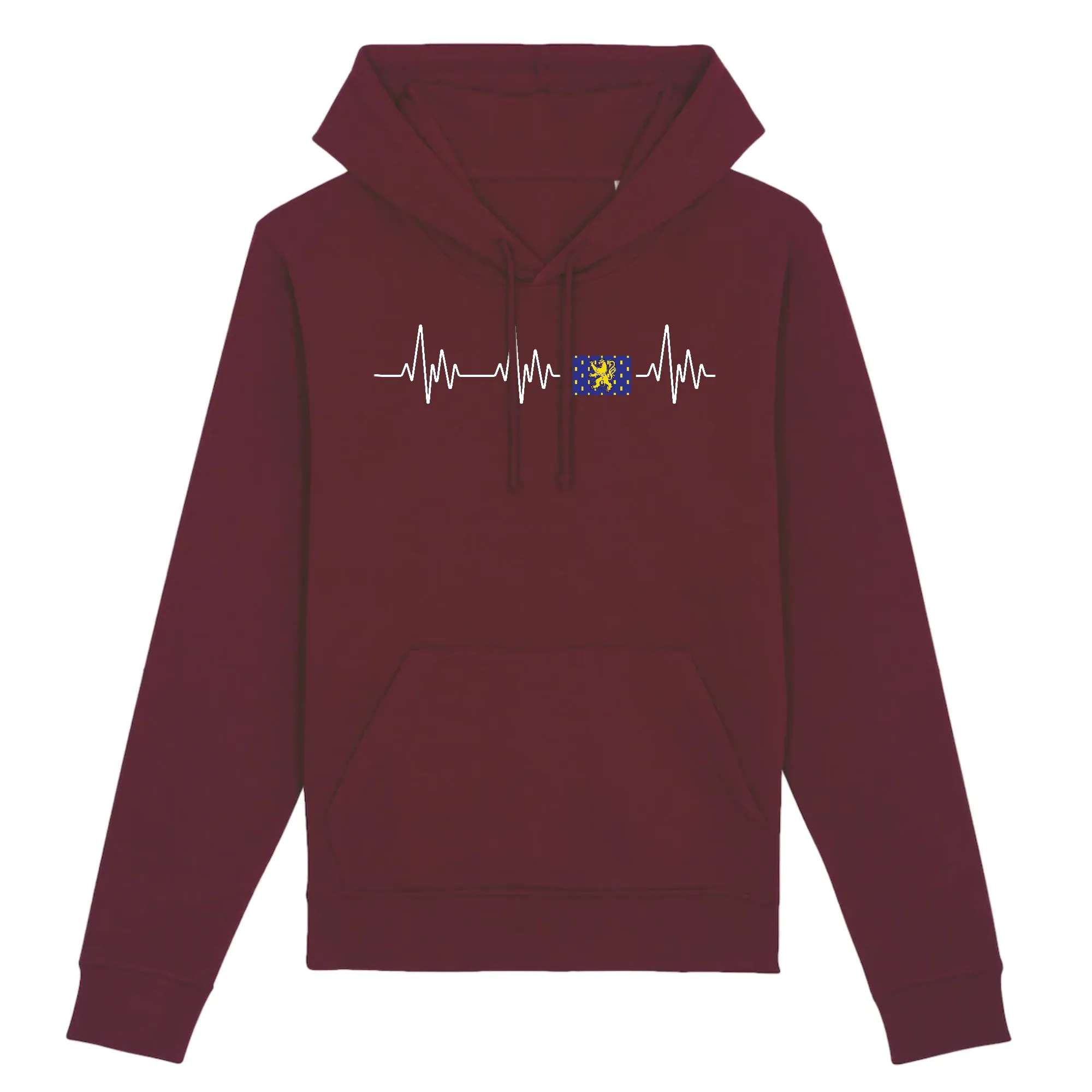 Battement de coeur Franche-Comté - Sweat à capuche coton bio imprimé Fr