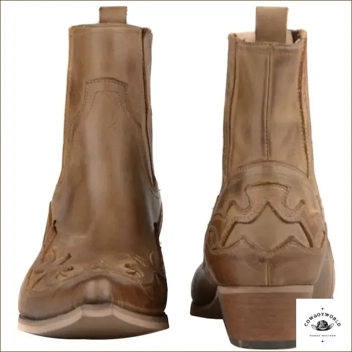 Bottines Beiges Camel Cowboys
