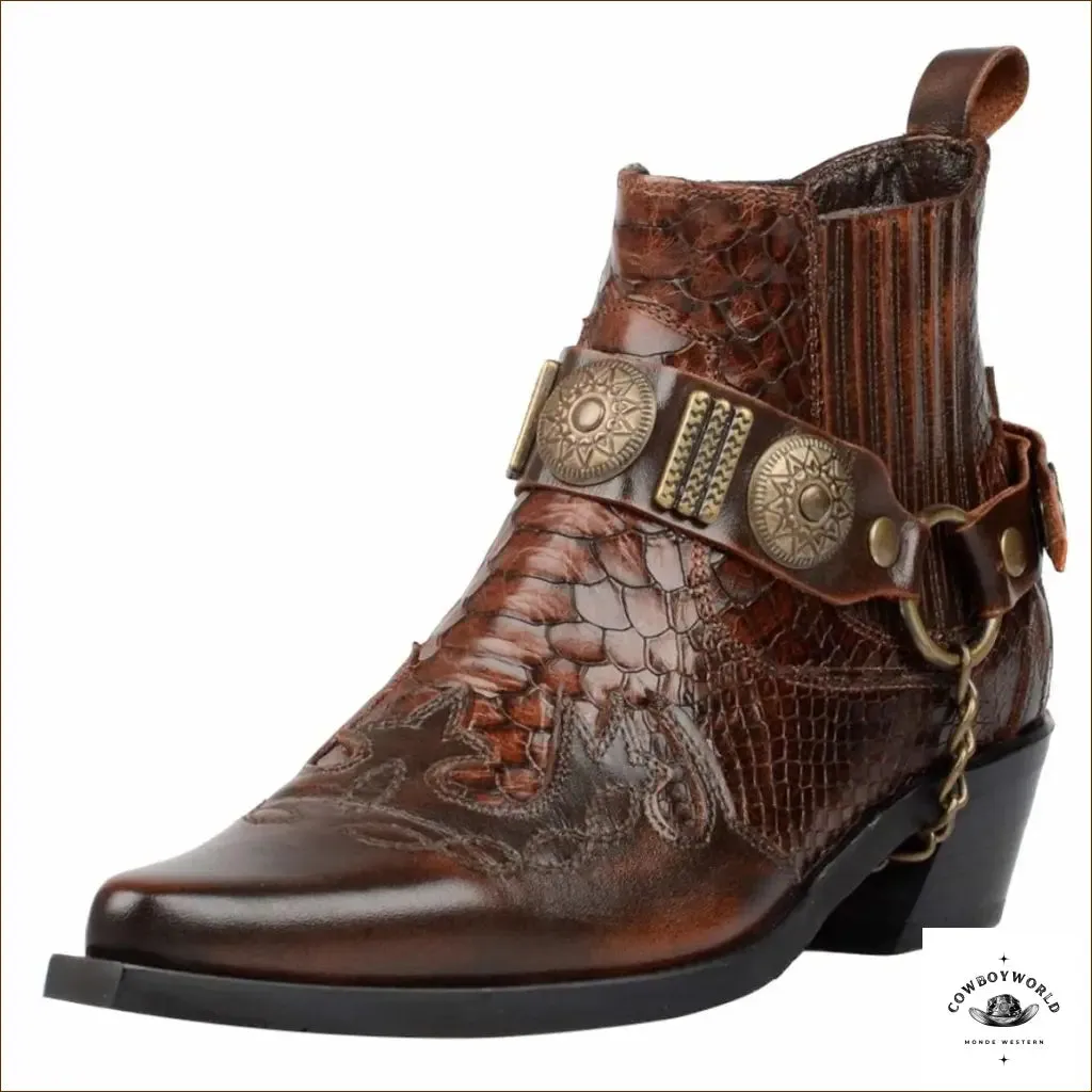 Bottines Cowboy Cognac Femme