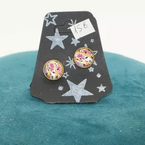 Boucles d'oreilles multicolores puces Mam'Zelle Caboche