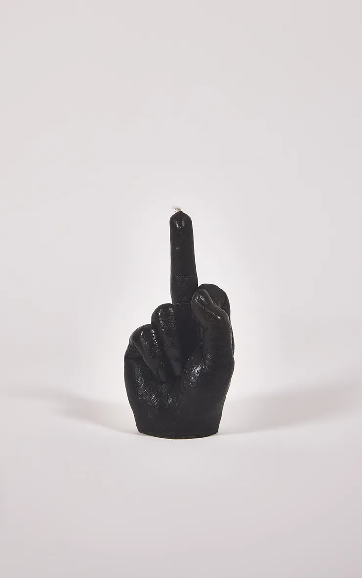 Bougie noire doigt d'honneur