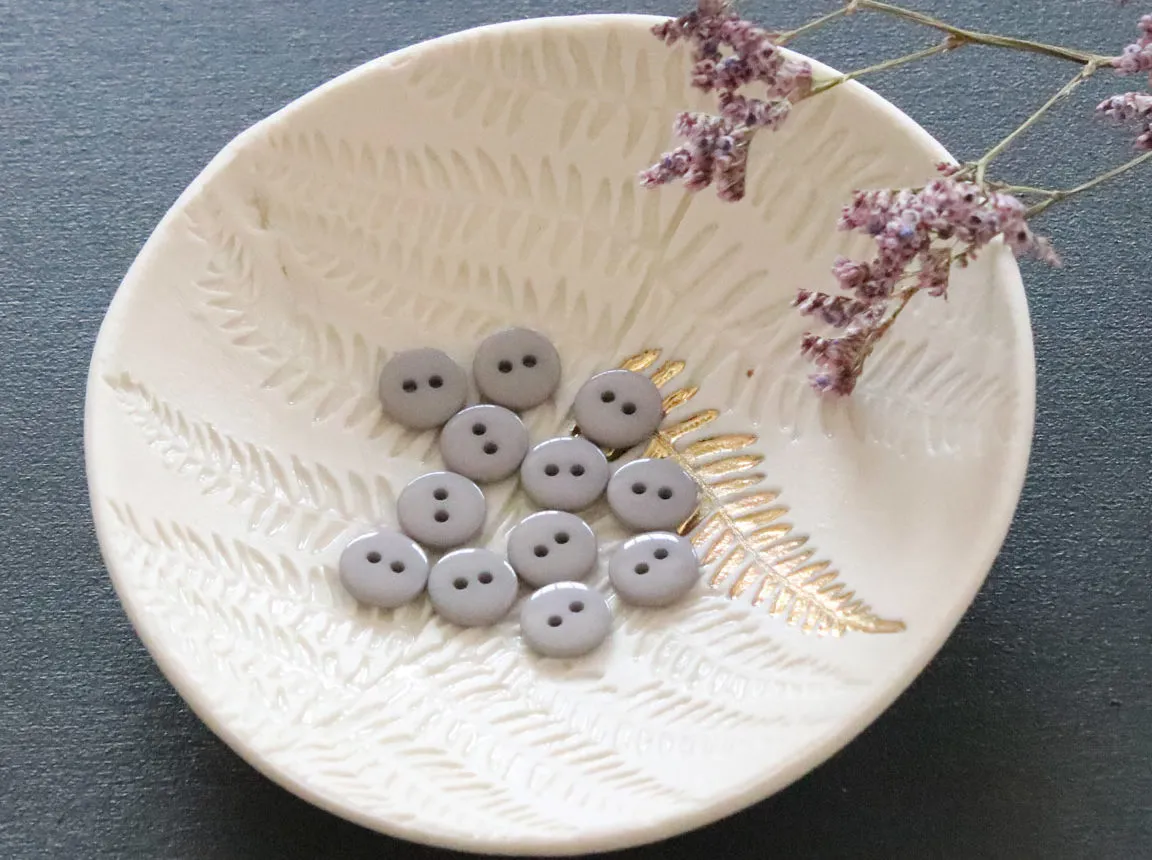 Bouton plat brillant - Gris perle - Lise Tailor