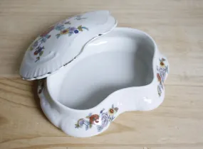 boîte porcelaine à fleurs vintage