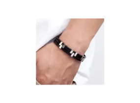 Bracelet tendance en cuir véritable noir 12