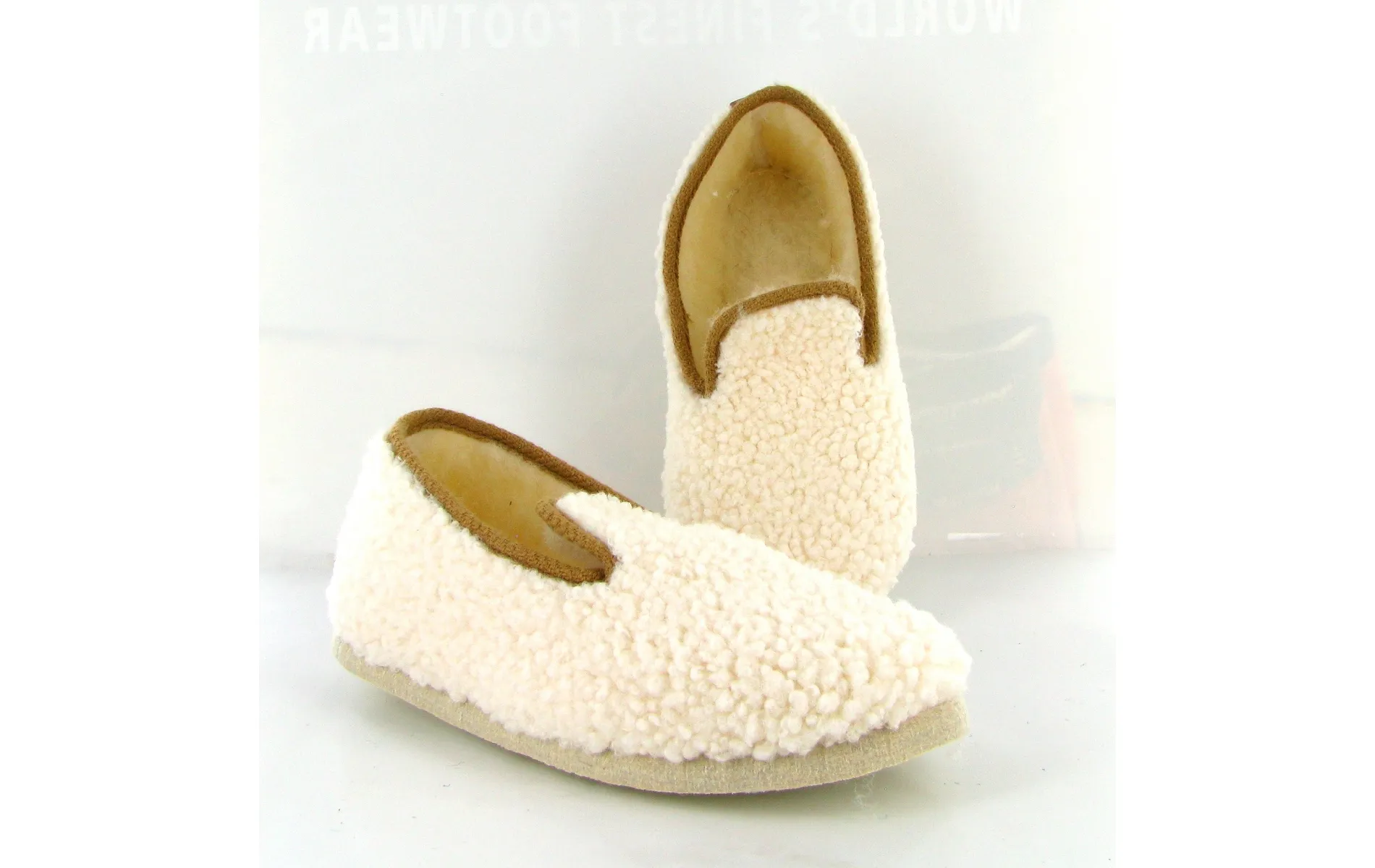 Chausse mouton charentaises lainey blanc