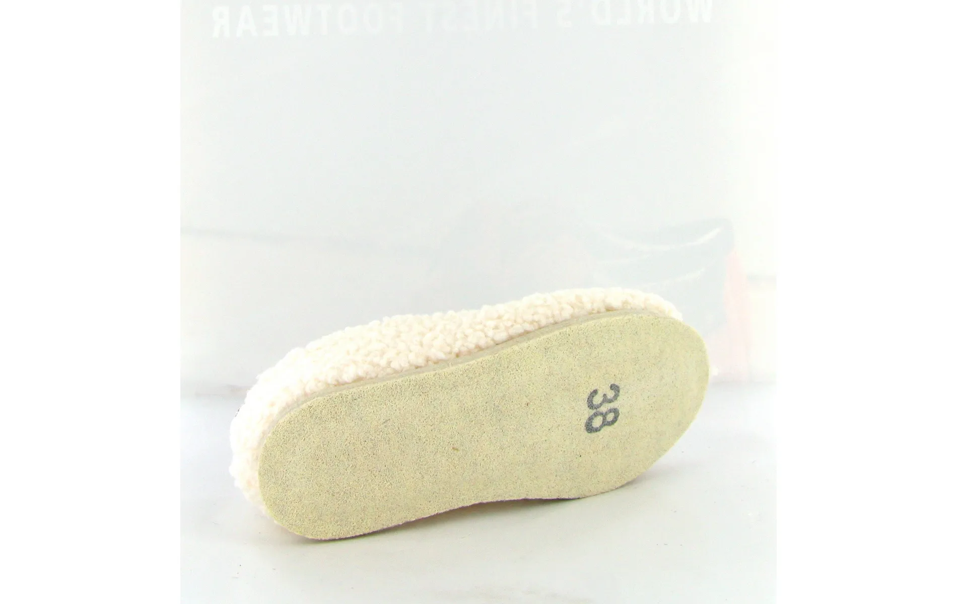 Chausse mouton charentaises lainey blanc