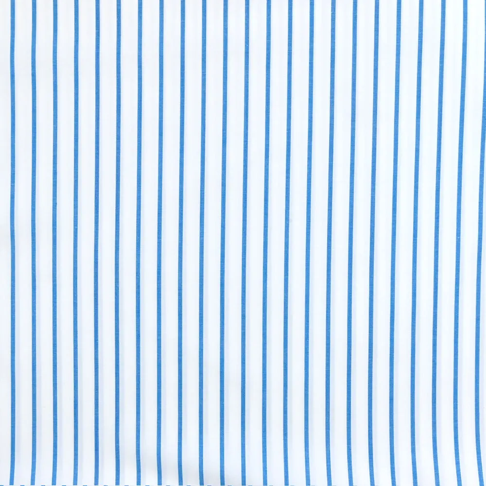 Coton rayé 1 cm bleu et blanc
