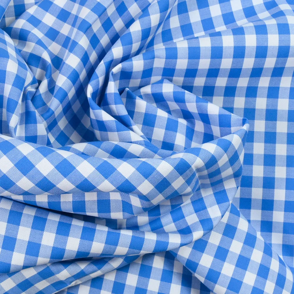 Coton vichy 8 mm bleu