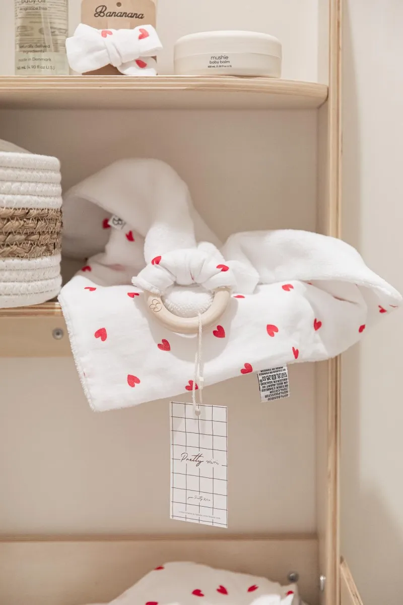 Doudou avec Anneau Dentition Coeurs