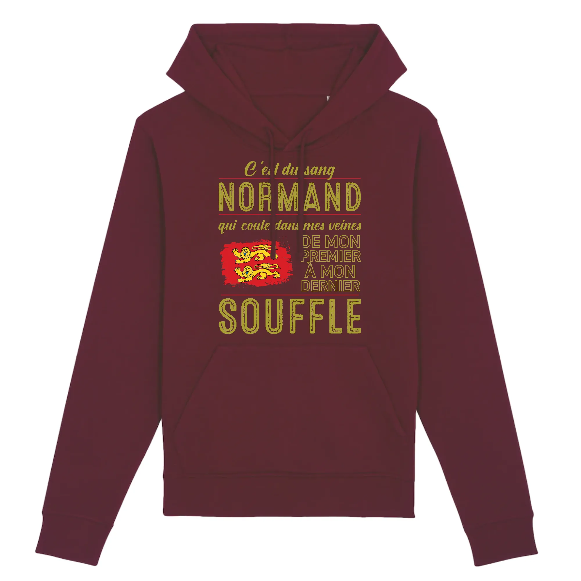 Du sang normand - Sweat à capuche coton bio - imprimé FR