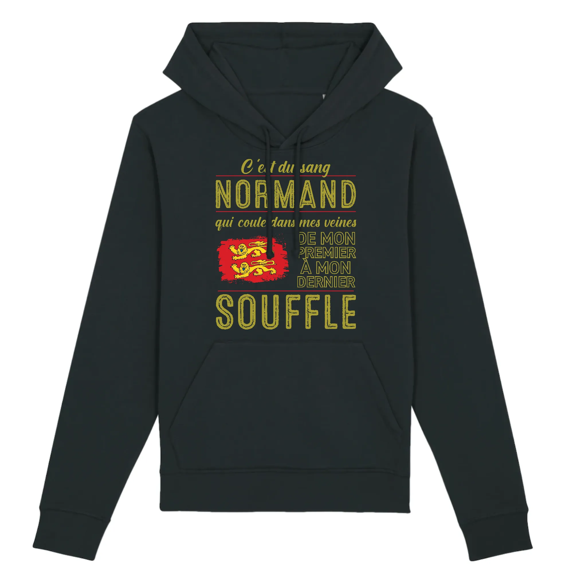Du sang normand - Sweat à capuche coton bio - imprimé FR