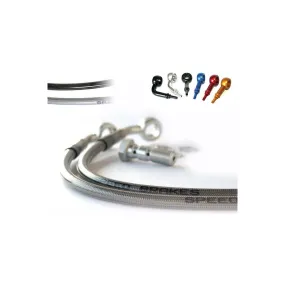 Durite de frein avant TECNIUM - Couleurs de durite et de raccords au choix - 125 KX 2004-2005, 250 KX, KX F 2004