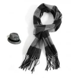 Echarpe hiver pour homme ou femme avec motif à carreaux