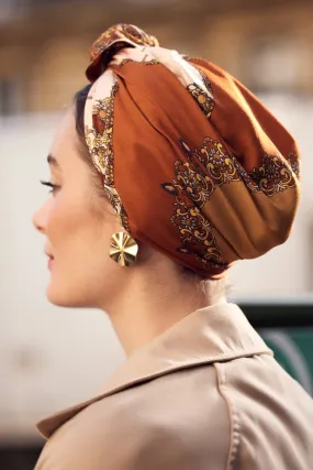 Foulard cheveux - Parisienne Jade Terracotta