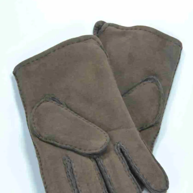 Gants cuir de mouton homme | Paire de gants marrons en cuir mouton