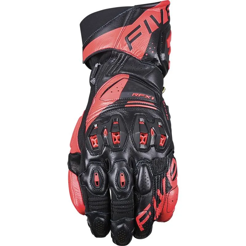 Gants RFX1 EVO FIVE noir/rouge fluo - MAXXESS.FR, Gants moto racing