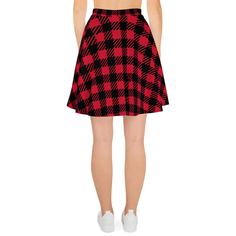 Jupe Patineuse Carreaux rouges et noirs
