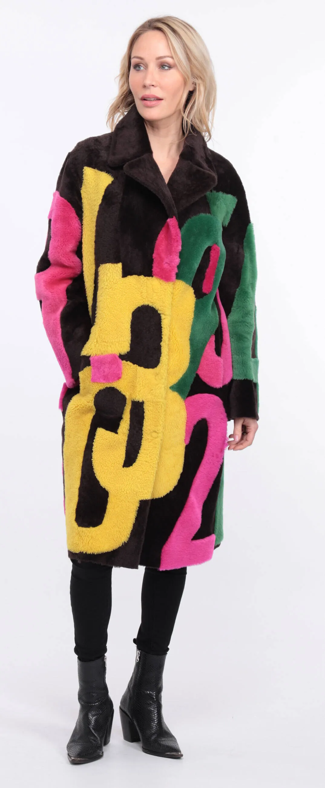 Manteau mouton multicouleur femme