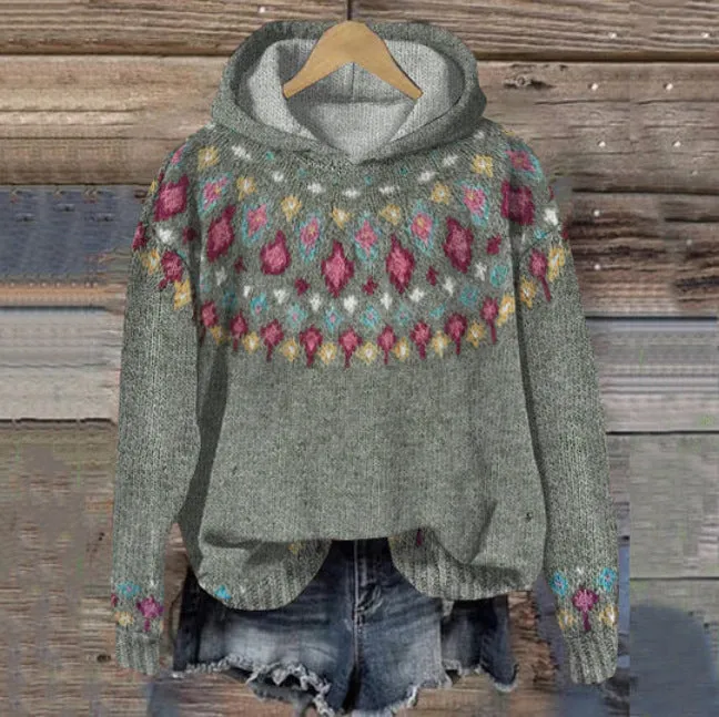 Maritza | Sweat à capuche ethnique rétro