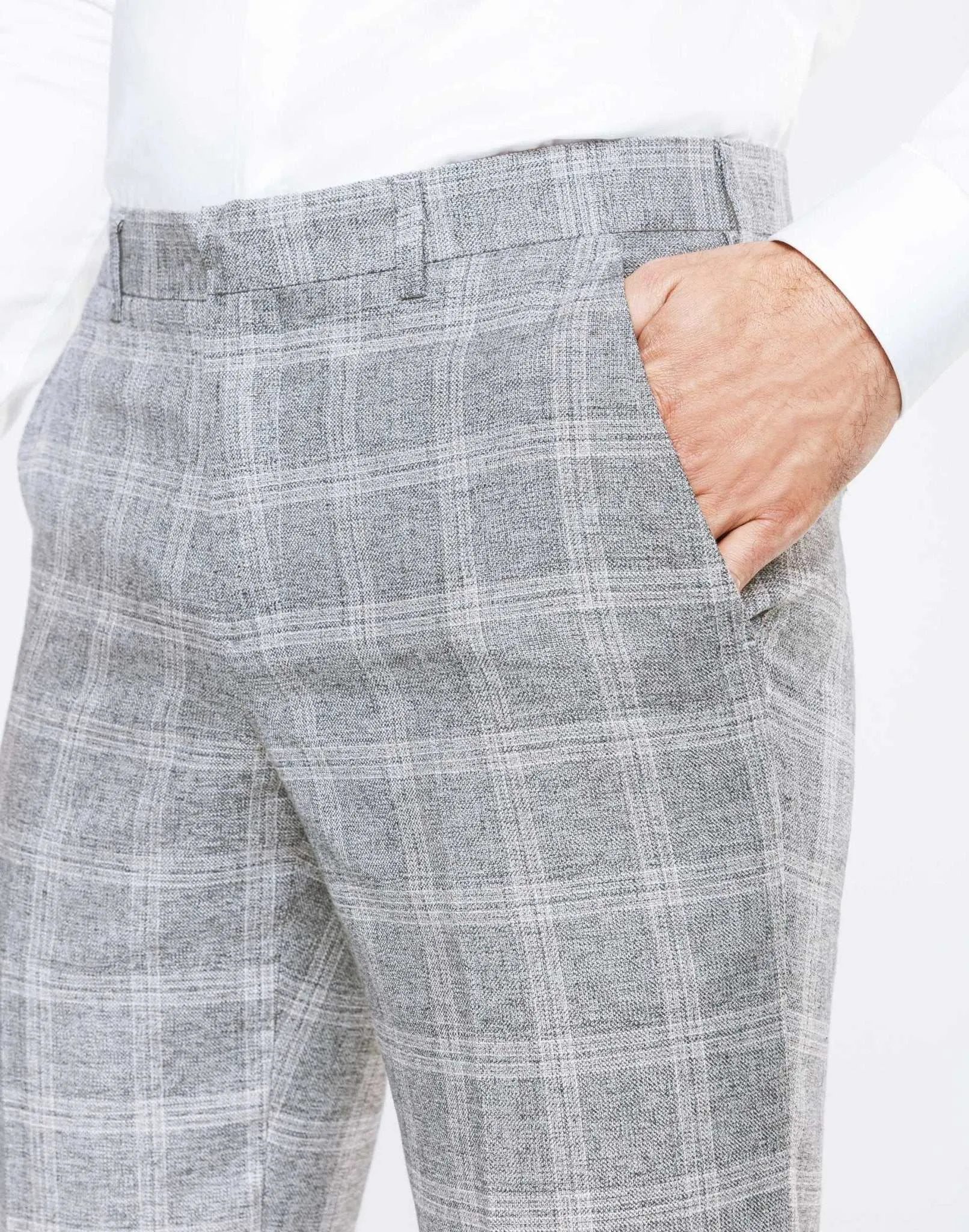 Pantalon carreaux gris
