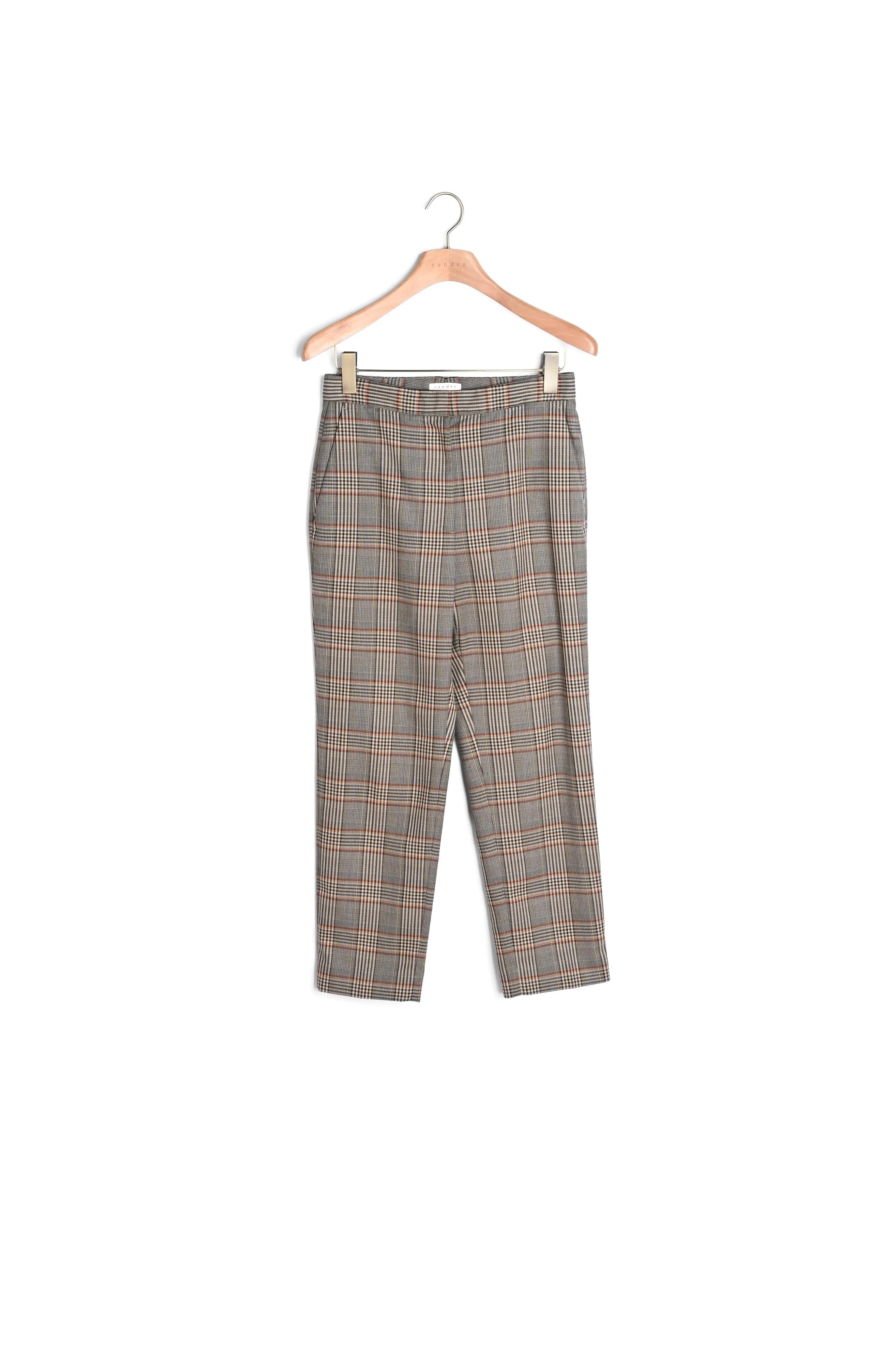 Pantalon droit à carreaux