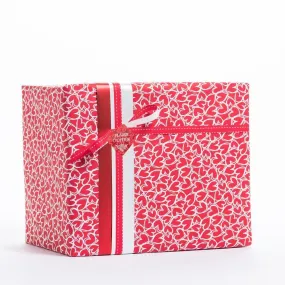 Papier cadeau coeurs rouges contour blanc en 0.70x50 m