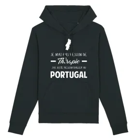 Pas besoin de Thérapie - Portugal - sweat à capuche coton bio - imprimé FR