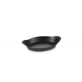 Plat ovale à oreilles en céramique noire French Classics