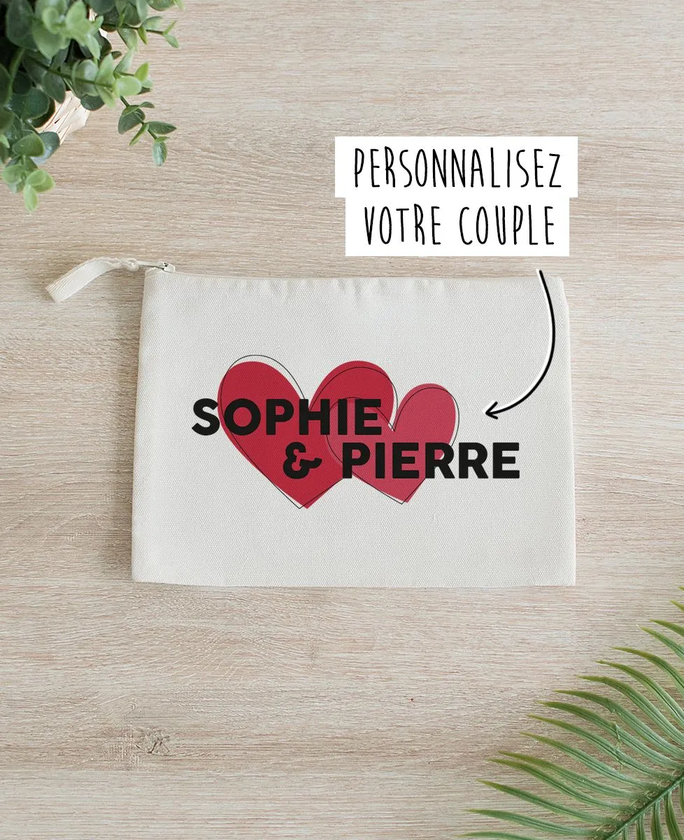 Pochette Famille petits coeurs (personnalisé)