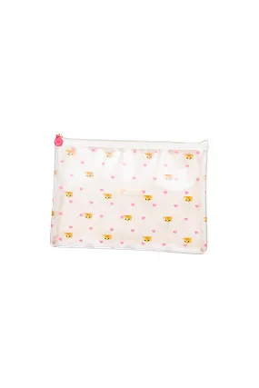 Pochette plate transparente motifs coeurs et Nounette