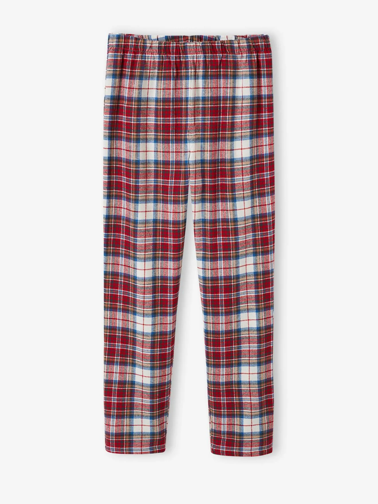 Pyjama flanelle adulte collection capsule "Happy Family" carreaux rouge - Vertbaudet