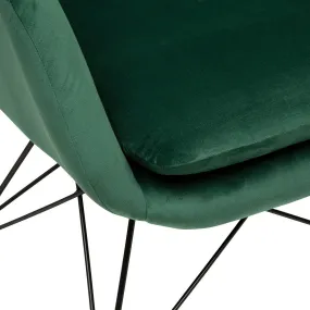 Rocking-chair vert jade en velours  | 3 Suisses