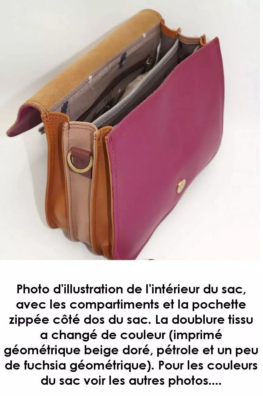 Sac imprimé girafe en cuir bovin véritable