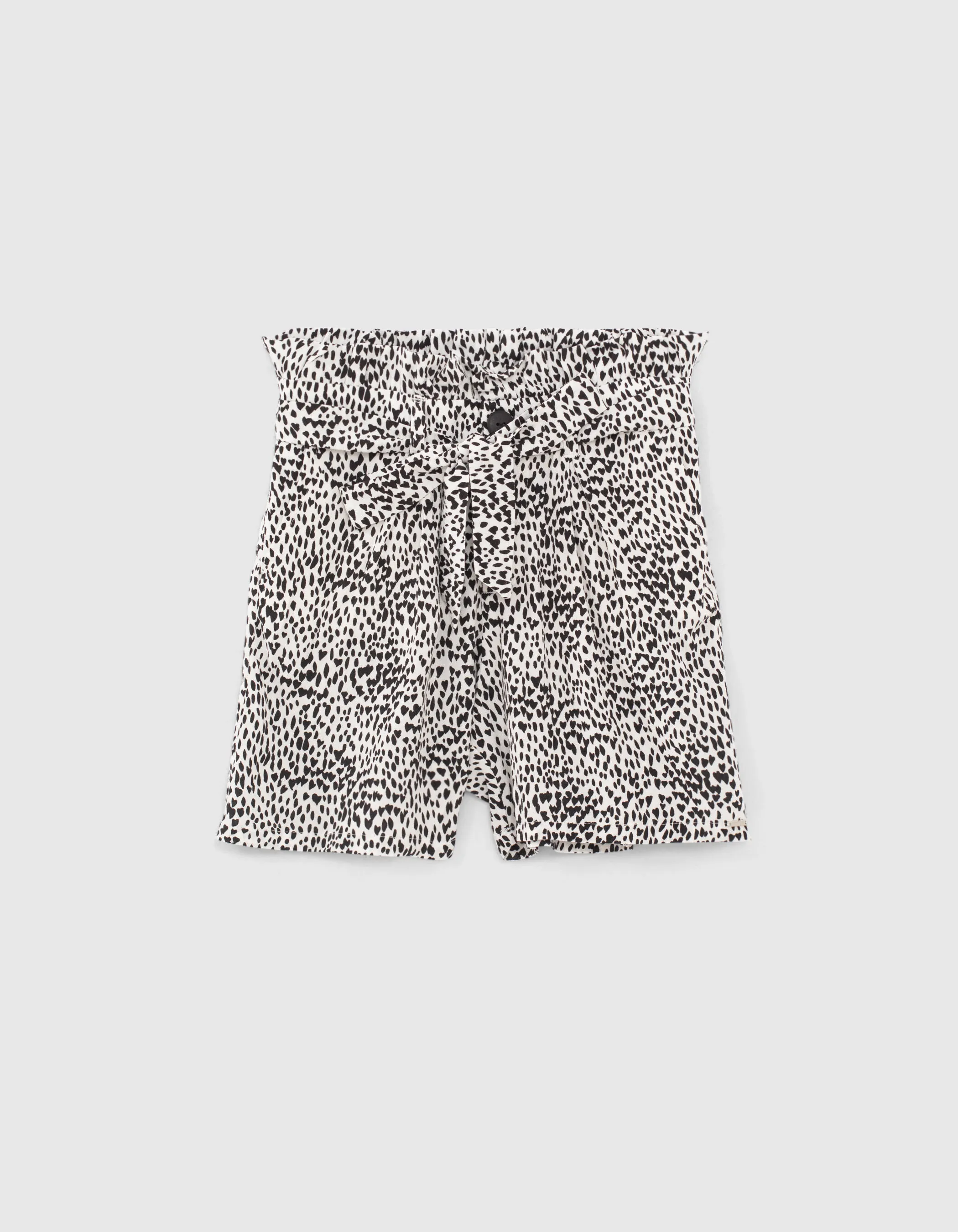 Short paper bag blanc fluide Ecovero® imprimé cœurs fille