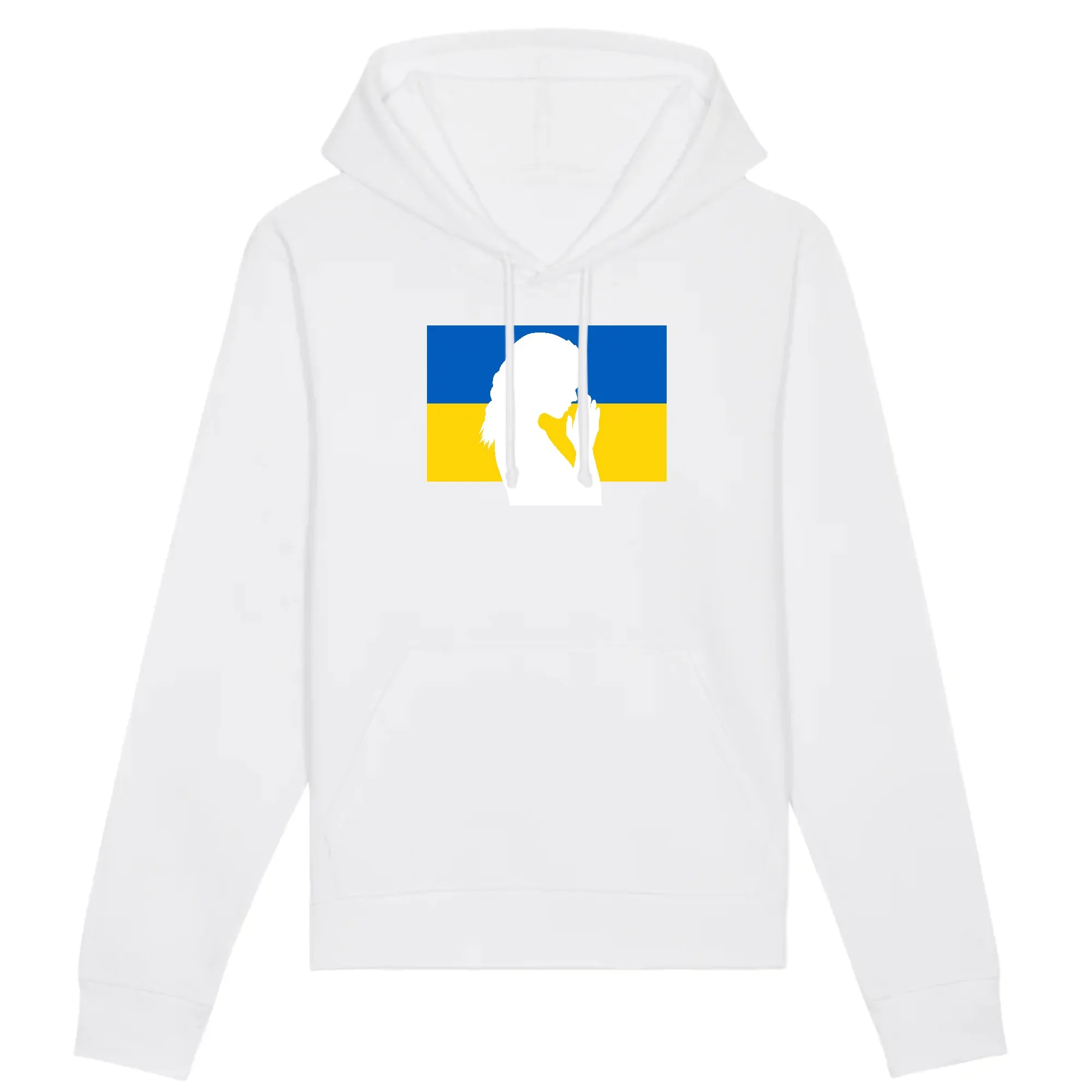 Sweat à capuche Ukraine Silhouette de Femme en Prière