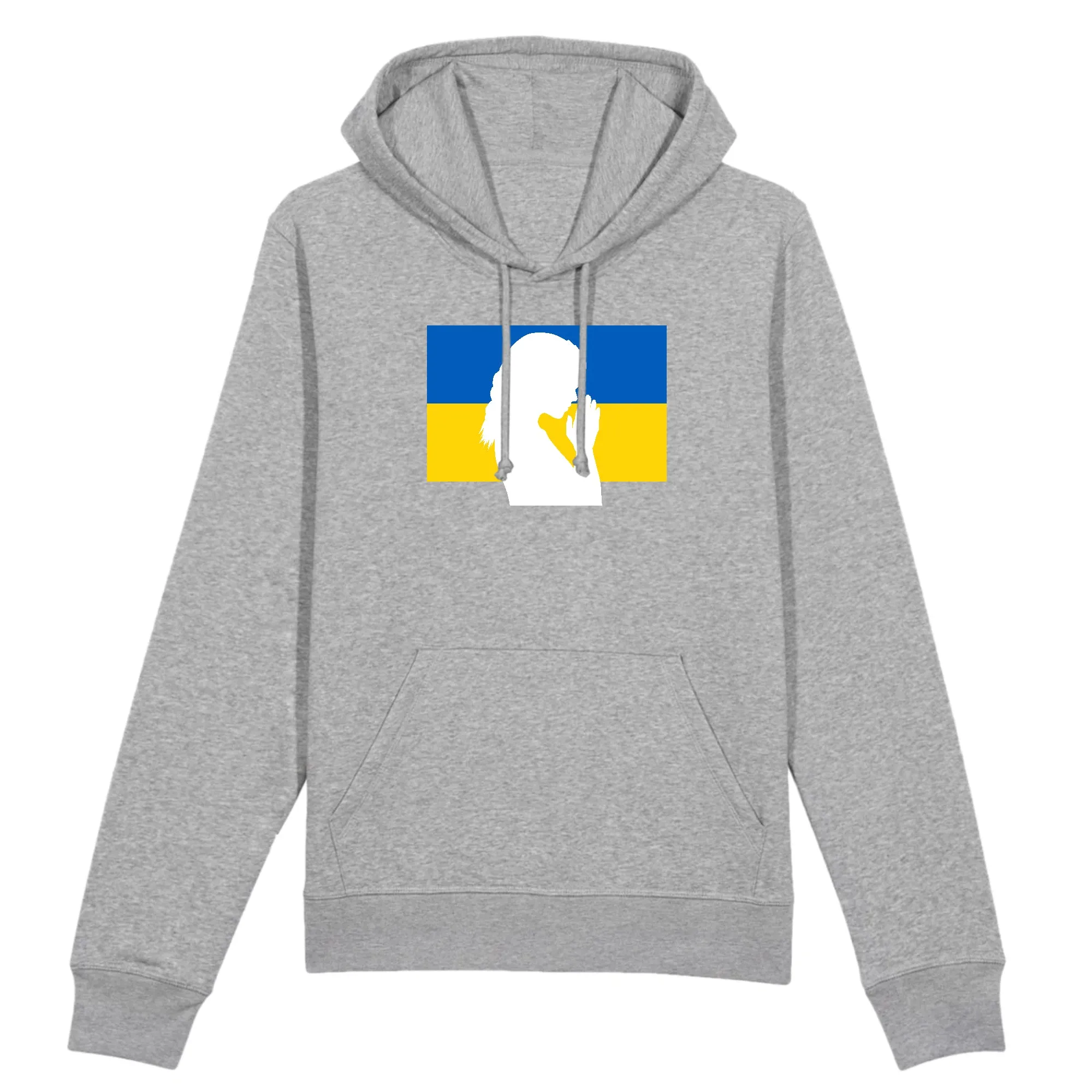 Sweat à capuche Ukraine Silhouette de Femme en Prière