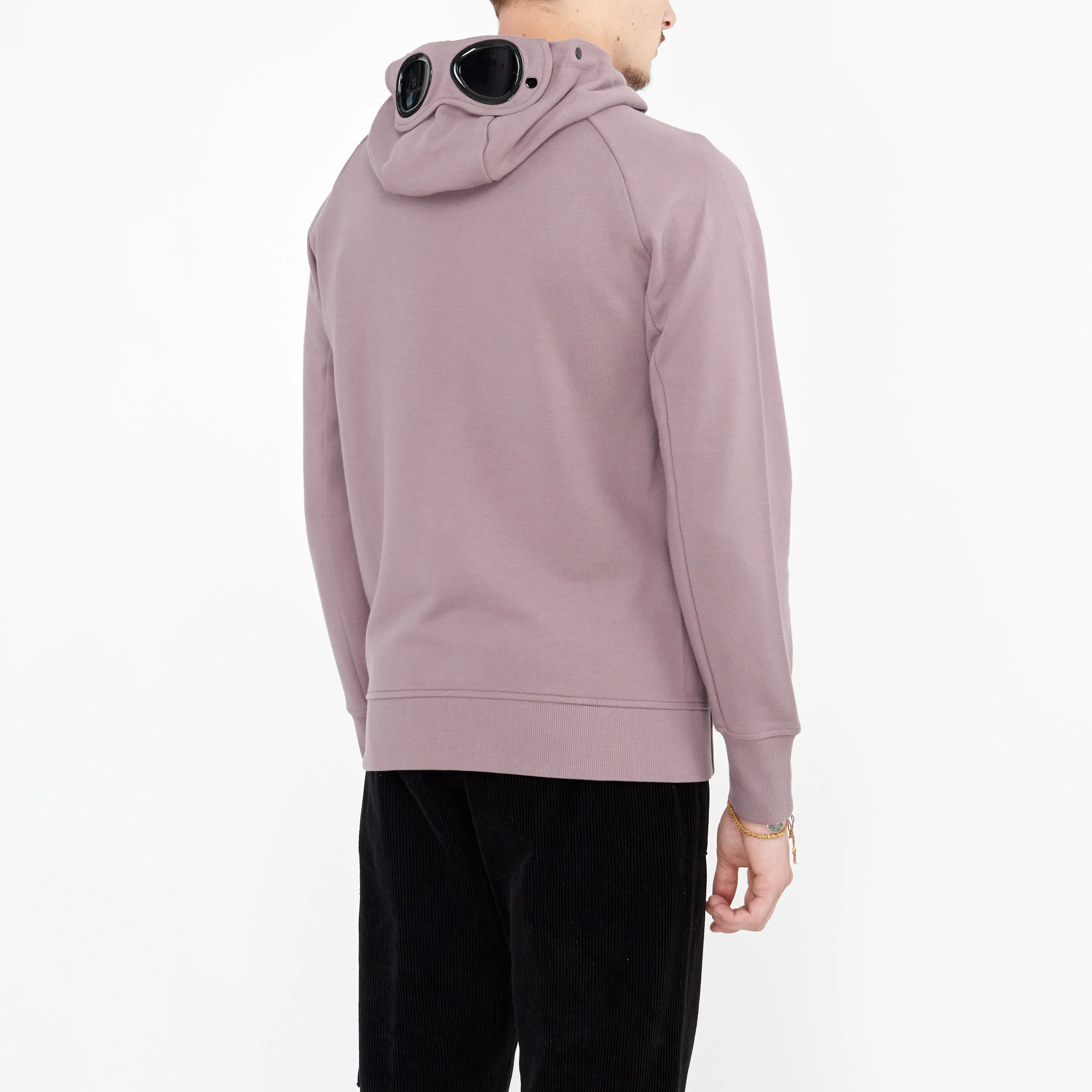 Sweatshirt Zip Cp Company Diagonal Goggle Capuche Purple Dove