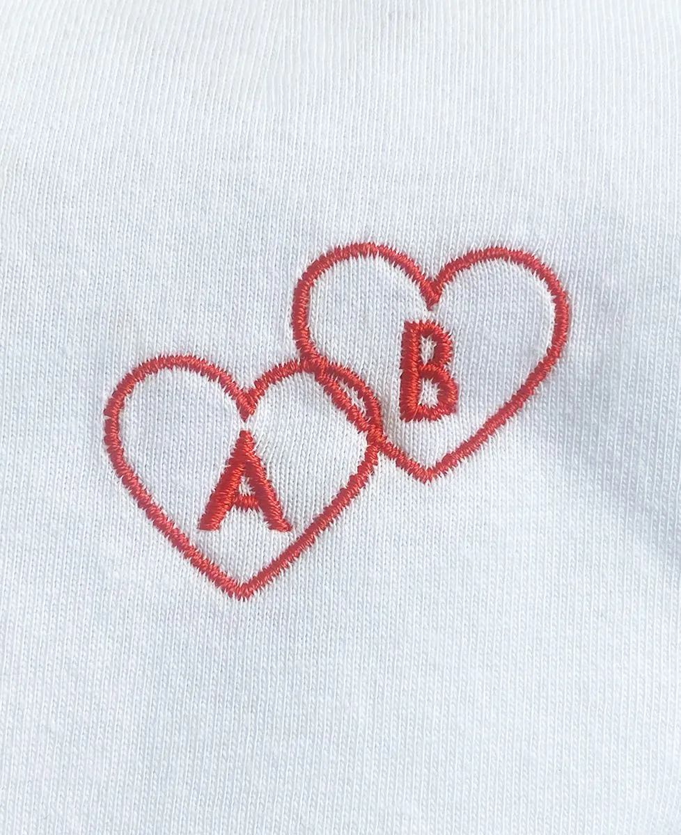 T-Shirt homme Coeurs entrelacés brodé personnalisé