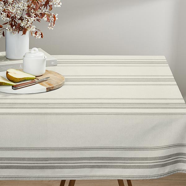 Tissu de décoration Canvas Rayures tissées – pin/nature