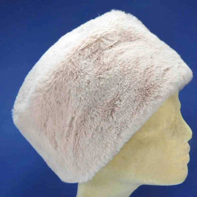 Toque fantaisie fourrure rose (synthétique acrylique) | Toque femme