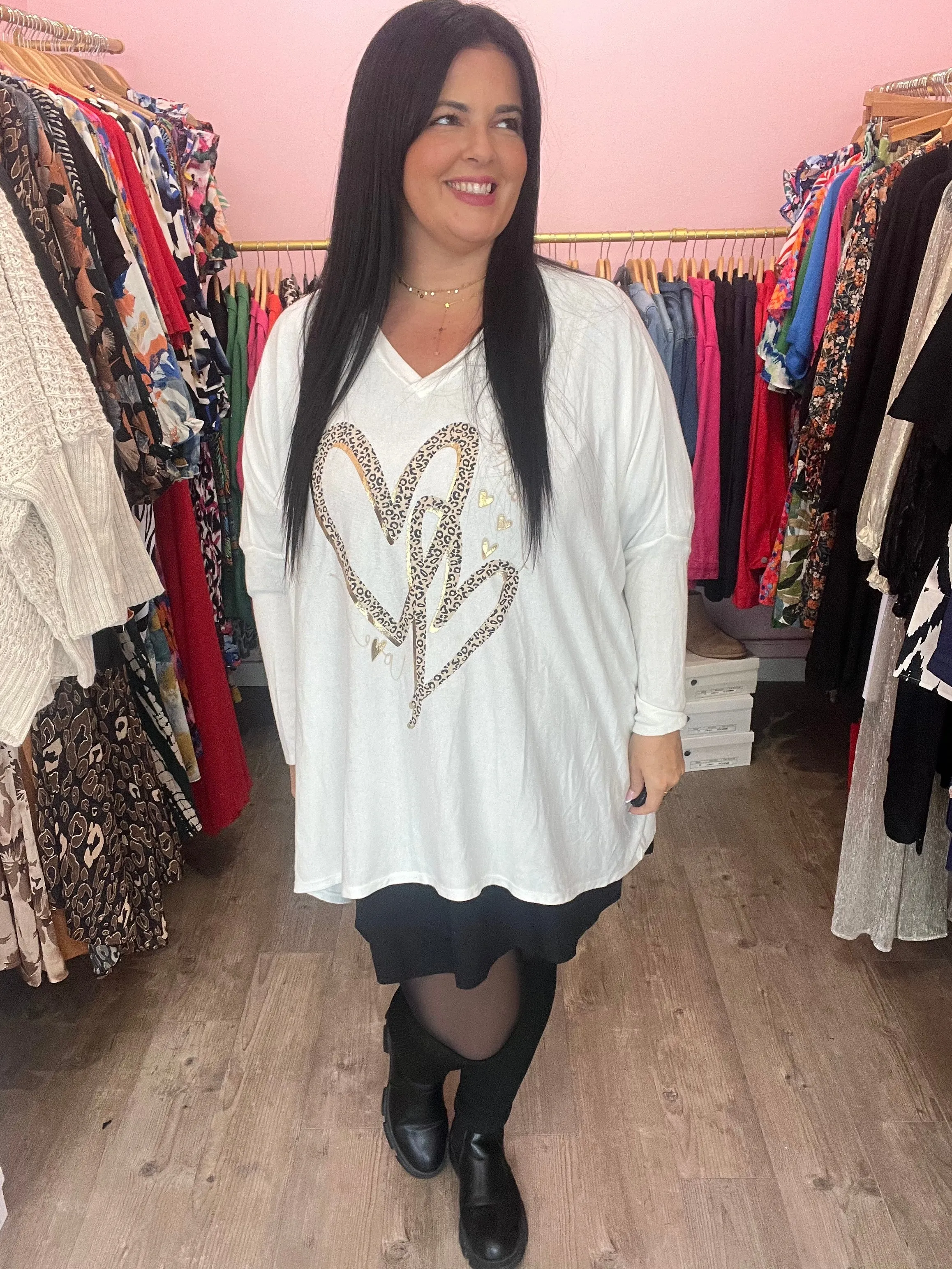 Tunique pull coeurs