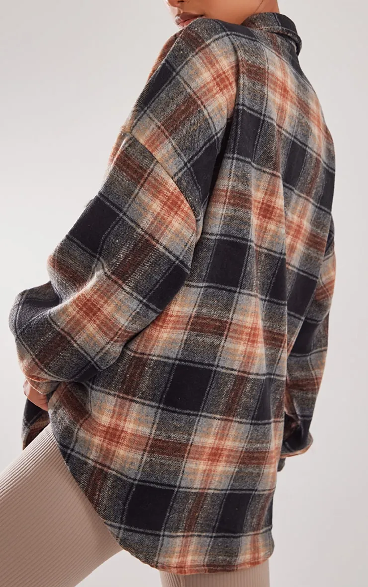 Veste chemise noire à carreaux