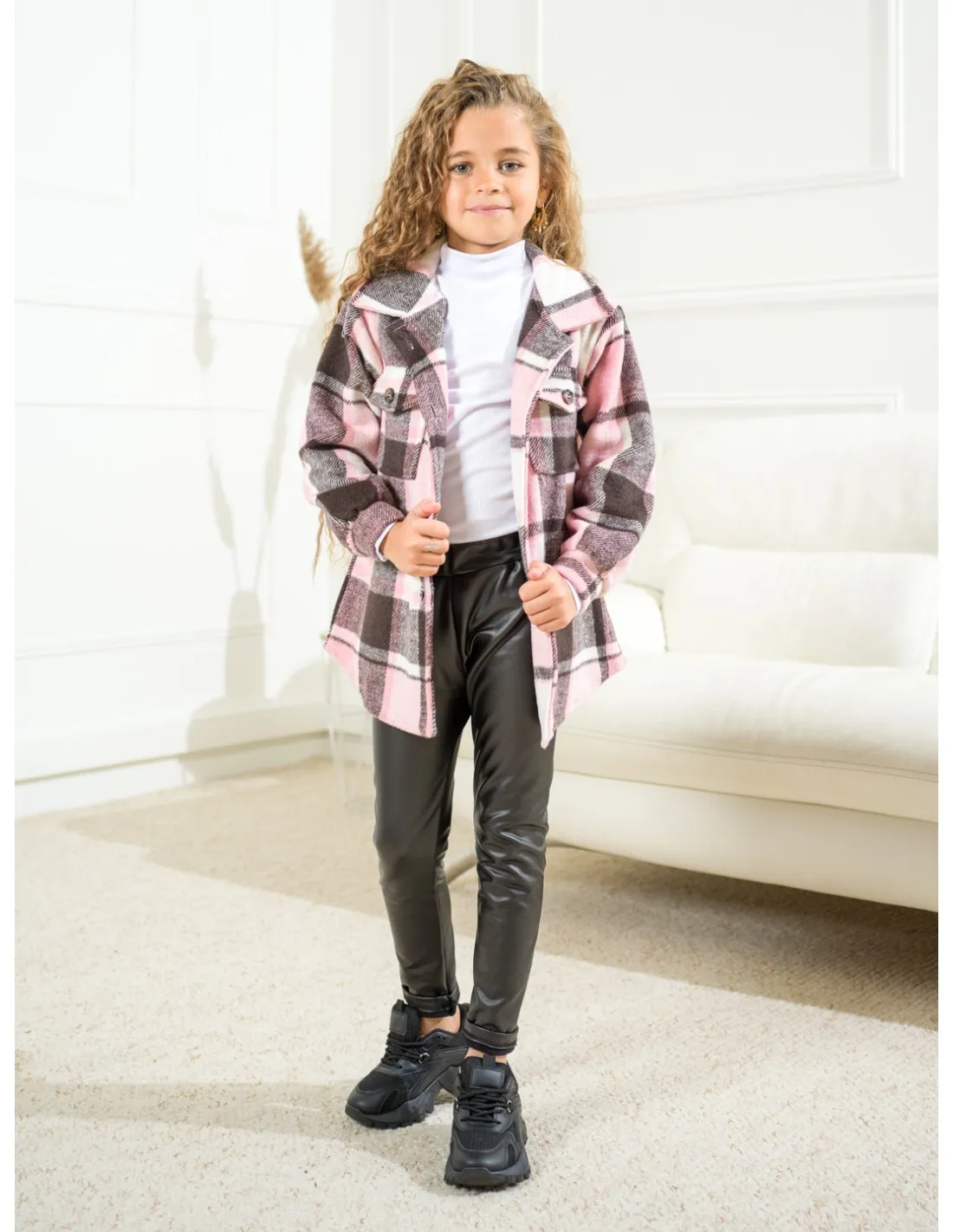 VESTE CHEMISE À CARREAUX - ROSE / FILLE 4 A 14 ANS