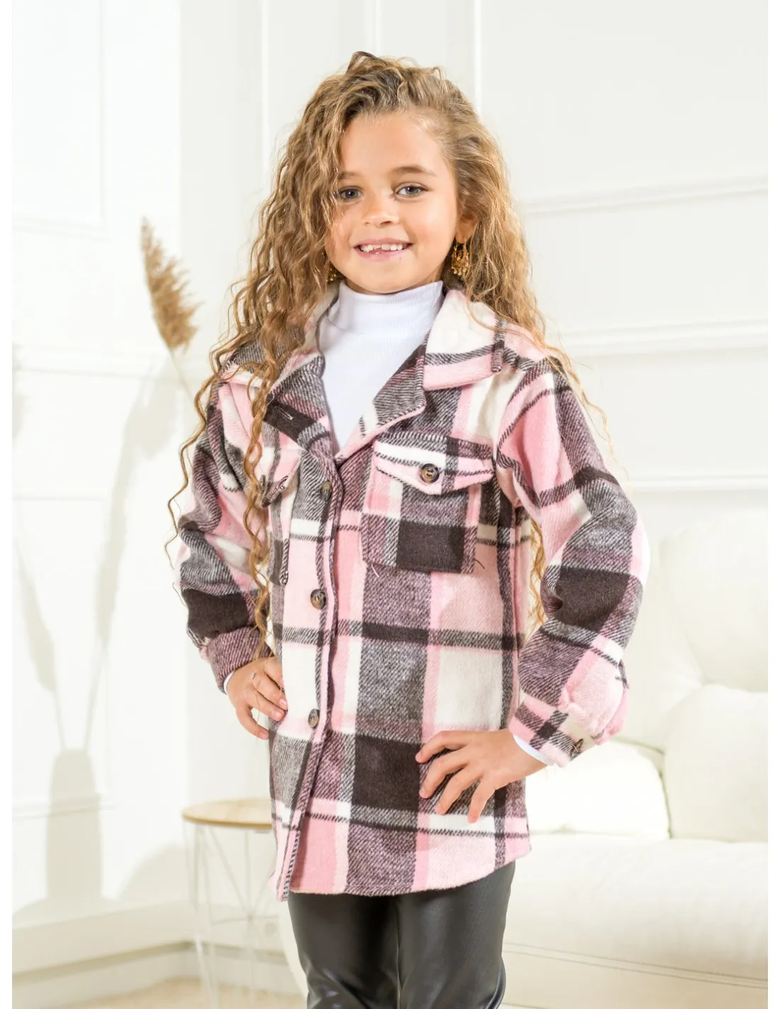 VESTE CHEMISE À CARREAUX - ROSE / FILLE 4 A 14 ANS