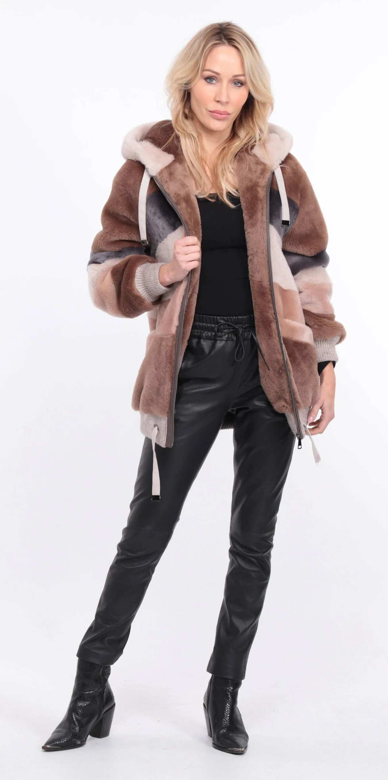 Veste mouton femme multicouleur