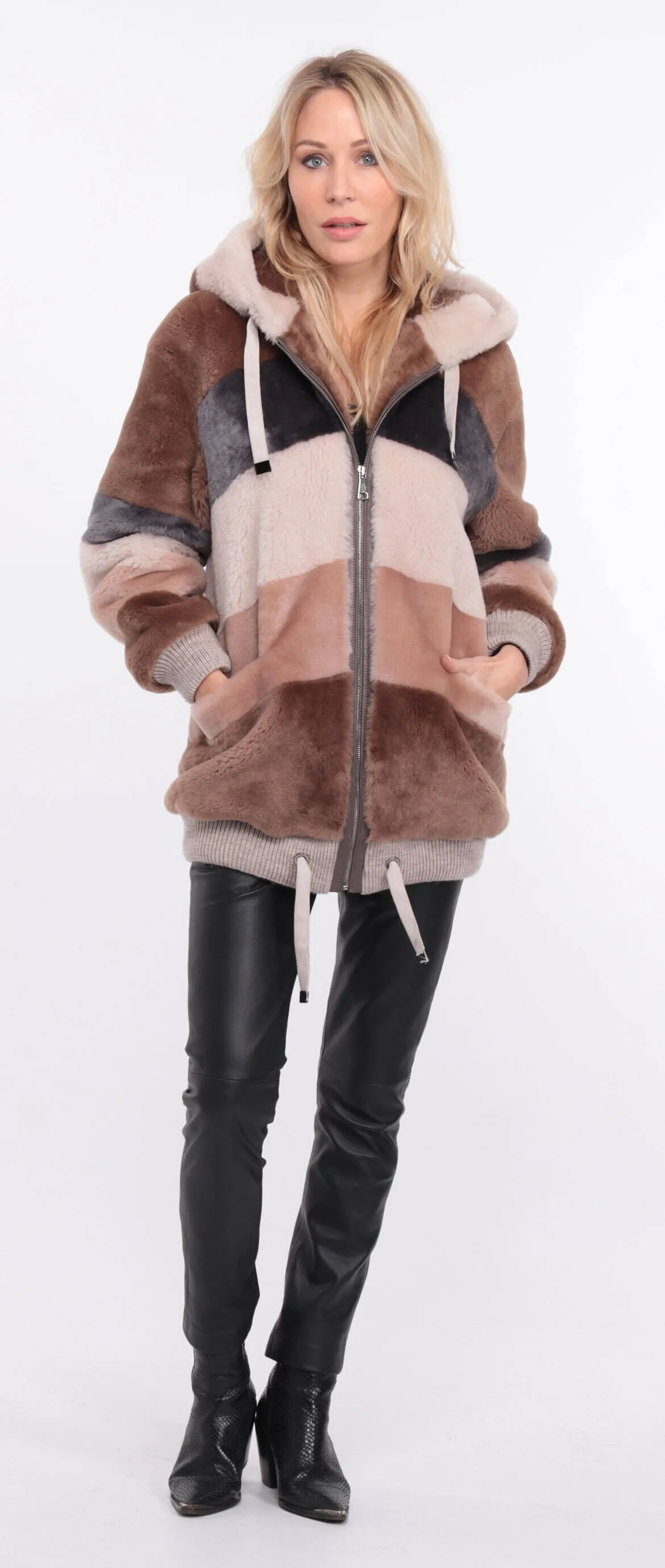 Veste mouton femme multicouleur