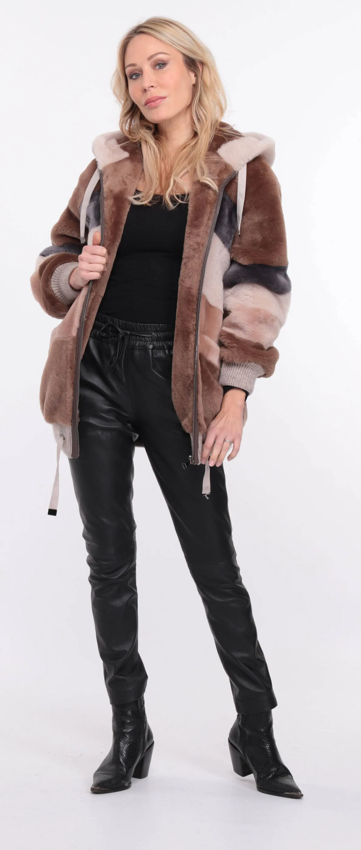 Veste mouton femme multicouleur